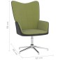 vidaXL Silla de relajación con reposapiés terciopelo y PVC verde claro vidaXL Silla de relajación con reposapiés terciopelo y PVC verde claro
