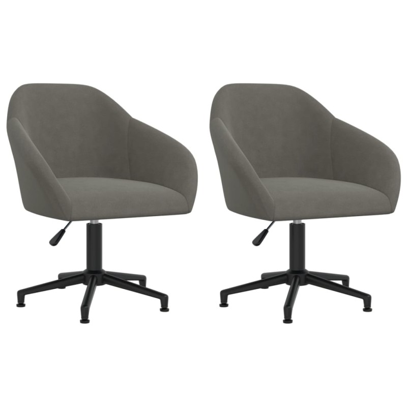 vidaXL Sillas de comedor giratorias 2 unidades terciopelo gris oscuro vidaXL Sillas de comedor giratorias 2 unidades terciopelo gris oscuro