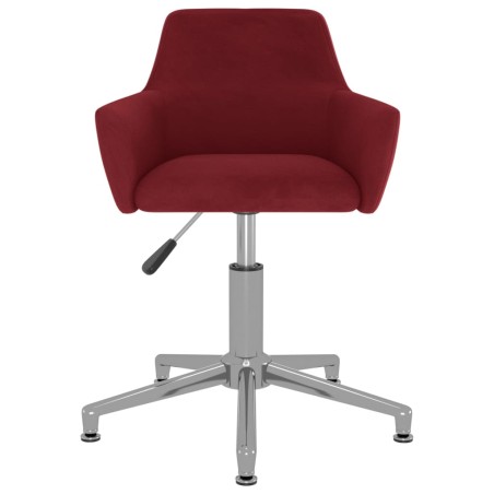vidaXL Silla de comedor giratoria de terciopelo vino tinto