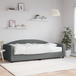 vidaXL Sofá cama con colchón tela gris oscuro 100x200 cm