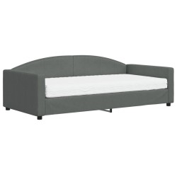 vidaXL Sofá cama con colchón tela gris oscuro 100x200 cm