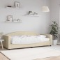 vidaXL Sofá cama con colchón tela crema 90x200 cm vidaXL Sofá cama con colchón tela crema 90x200 cm