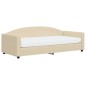 vidaXL Sofá cama con colchón tela crema 90x200 cm vidaXL Sofá cama con colchón tela crema 90x200 cm