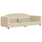 vidaXL Sofá cama con colchón tela crema 90x200 cm vidaXL Sofá cama con colchón tela crema 90x200 cm