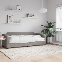 vidaXL Sofá cama con colchón tela gris taupe 100x200 cm