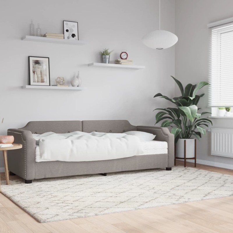 vidaXL Sofá cama con colchón tela gris taupe 100x200 cm