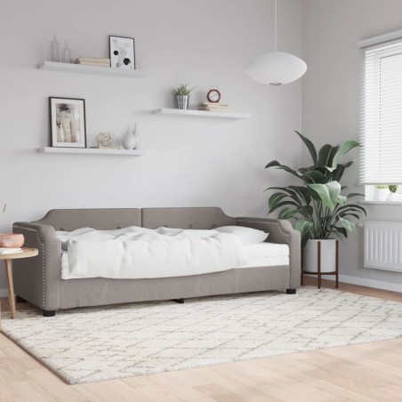 vidaXL Sofá cama con colchón tela gris taupe 100x200 cm