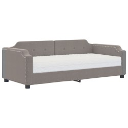 vidaXL Sofá cama con colchón tela gris taupe 100x200 cm