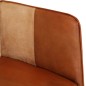 vidaXL Sillón con reposapiés cuero auténtico y lona marrón vidaXL Sillón con reposapiés cuero auténtico y lona marrón