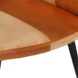 vidaXL Sillón con reposapiés cuero auténtico y lona marrón vidaXL Sillón con reposapiés cuero auténtico y lona marrón