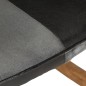 vidaXL Mecedora de cuero auténtico y lona negra