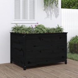 vidaXL Arriate elevado de jardín madera de pino negro 119,5x82,5x78 cm