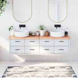 vidaXL Encimera baño madera maciza tratada marrón claro 180x30x(2-6)cm