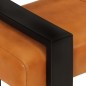 vidaXL Banco piel de cabra auténtica negro y marrón 110 cm vidaXL Banco piel de cabra auténtica negro y marrón 110 cm