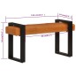 vidaXL Banco piel de cabra auténtica negro y marrón 110 cm vidaXL Banco piel de cabra auténtica negro y marrón 110 cm