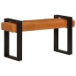 vidaXL Banco piel de cabra auténtica negro y marrón 110 cm vidaXL Banco piel de cabra auténtica negro y marrón 110 cm