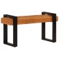 vidaXL Banco piel de cabra auténtica negro y marrón 110 cm vidaXL Banco piel de cabra auténtica negro y marrón 110 cm