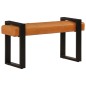 vidaXL Banco piel de cabra auténtica negro y marrón 110 cm vidaXL Banco piel de cabra auténtica negro y marrón 110 cm