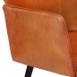 vidaXL Sillón orejero con reposapiés cuero auténtico marrón vidaXL Sillón orejero con reposapiés cuero auténtico marrón