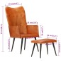 vidaXL Sillón orejero con reposapiés cuero auténtico marrón vidaXL Sillón orejero con reposapiés cuero auténtico marrón