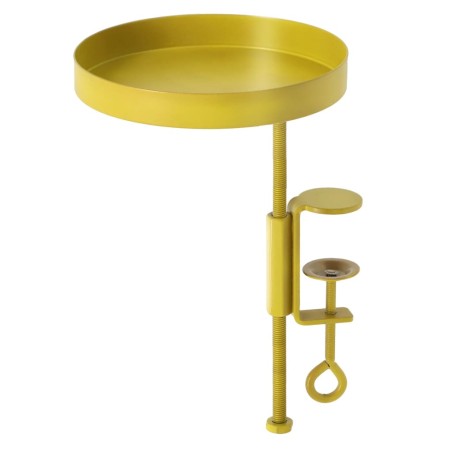 Esschert Design Bandeja para plantas con abrazadera redonda dorada S
