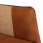 vidaXL Mecedora con taburete cuero auténtico y lona marrón vidaXL Mecedora con taburete cuero auténtico y lona marrón