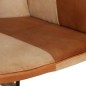 vidaXL Mecedora con taburete cuero auténtico y lona marrón vidaXL Mecedora con taburete cuero auténtico y lona marrón