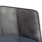 vidaXL Sillón con reposapiés lona y cuero auténtico gris vidaXL Sillón con reposapiés lona y cuero auténtico gris