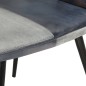 vidaXL Sillón con reposapiés lona y cuero auténtico gris vidaXL Sillón con reposapiés lona y cuero auténtico gris