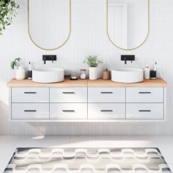 vidaXL Encimera de baño madera maciza sin tratar 220x40x(2-6) cm