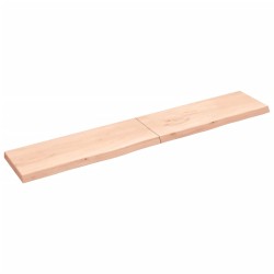 vidaXL Encimera de baño madera maciza sin tratar 220x40x(2-6) cm