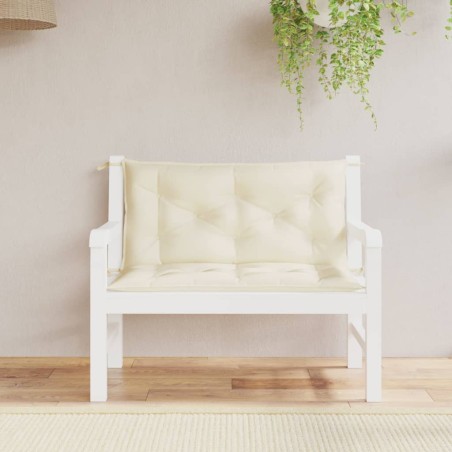 vidaXL Cojines de banco de jardín 2 uds blanco crema 100x50x7 cm