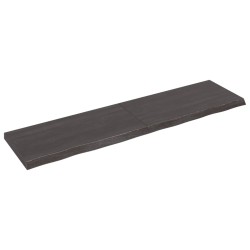 vidaXL Encimera baño madera maciza tratada gris oscuro 200x50x(2-6) cm