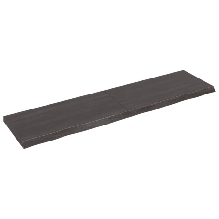 vidaXL Encimera baño madera maciza tratada gris oscuro 200x50x(2-6) cm