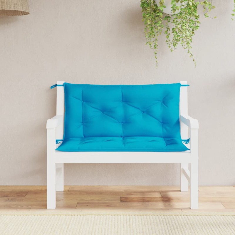 vidaXL Cojines de banco de jardín 2 uds azul claro 100x50x7 cm vidaXL Cojines de banco de jardín 2 uds azul claro 100x50x7 cm