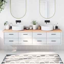 vidaXL Encimera de baño madera maciza sin tratar 220x50x(2-6) cm