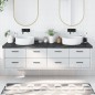 vidaXL Encimera baño madera maciza tratada gris oscuro 200x60x(2-6) cm vidaXL Encimera baño madera maciza tratada gris oscuro 200x60x(2-6) cm