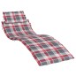vidaXL Cojín de tumbona de tela Oxford a cuadros rojo 186x58x3 cm
