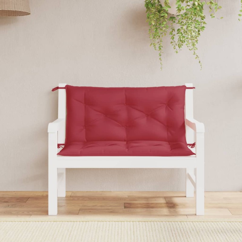 vidaXL Cojines de banco de jardín 2 uds rojo tinto 100x50x7 cm vidaXL Cojines de banco de jardín 2 uds rojo tinto 100x50x7 cm