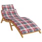 vidaXL Cojín de tumbona de tela Oxford a cuadros rojo 186x58x3 cm