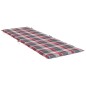 vidaXL Cojín de tumbona de tela Oxford a cuadros rojo 186x58x3 cm