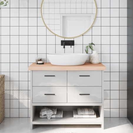 vidaXL Encimera de baño madera maciza sin tratar 100x30x(2-6) cm
