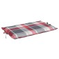vidaXL Cojín de tumbona de tela Oxford a cuadros rojo 186x58x3 cm