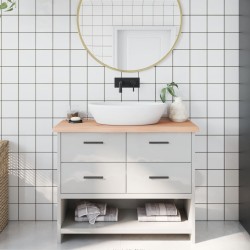 vidaXL Encimera de baño madera maciza sin tratar 100x40x(2-4) cm