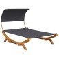 vidaXL Tumbona con dosel madera curvada gris antracita 165x203x126 cm vidaXL Tumbona con dosel madera curvada gris antracita 165x203x126 cm