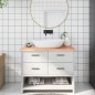 vidaXL Encimera baño madera maciza tratada marrón claro 100x40x(2-4)cm vidaXL Encimera baño madera maciza tratada marrón claro 100x40x(2-4)cm