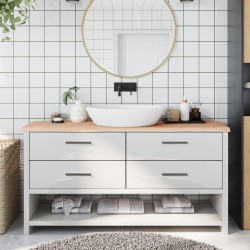 vidaXL Encimera de baño madera maciza sin tratar 160x40x(2-4) cm