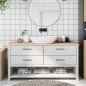 vidaXL Encimera de baño madera maciza sin tratar 160x40x(2-4) cm vidaXL Encimera de baño madera maciza sin tratar 160x40x(2-4) cm