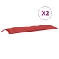 vidaXL Cojines de banco de jardín 2 uds tela Oxford rojo 150x50x7 cm vidaXL Cojines de banco de jardín 2 uds tela Oxford rojo 150x50x7 cm