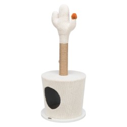 TRIXIE Cueva de peluche para gatos con cactus crema 36x84 cm